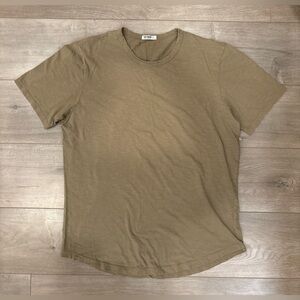 Buck Mason Made in America Crew Neck T Shirt Mens Large Green Brown